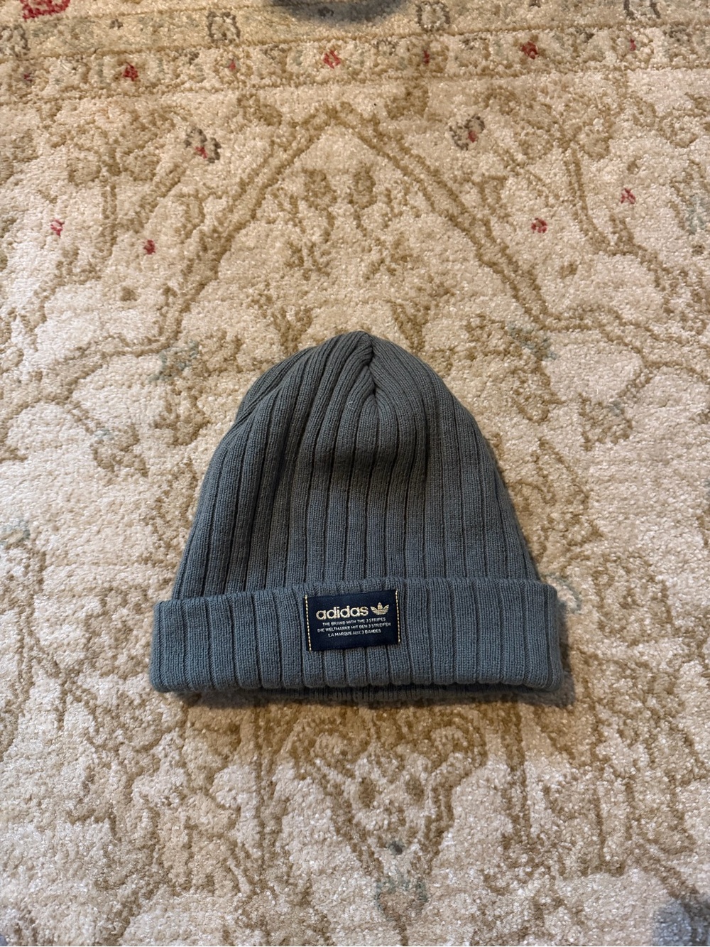Adidas dark green Ribbed Beanie